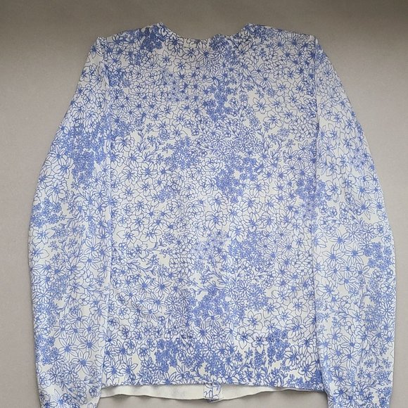 Blue & White Floral Cardigan, Loft - Picture 9 of 10